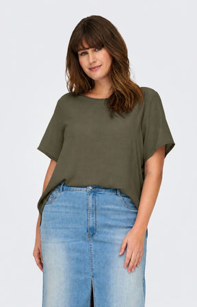 Only Carmakoma Vica Blouse in Ivy Green 