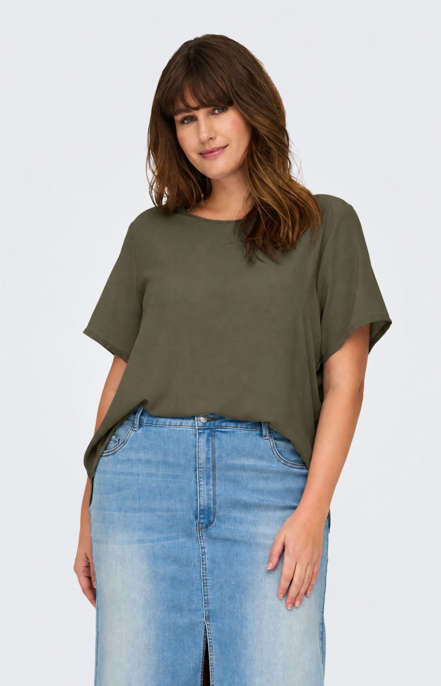 Only Carmakoma Vica Blouse in Ivy Green 