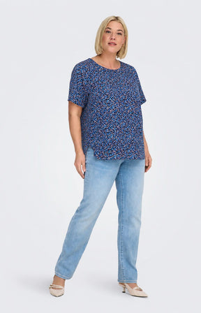 Only Carmakoma Vica Blouse in Maritime Blue 