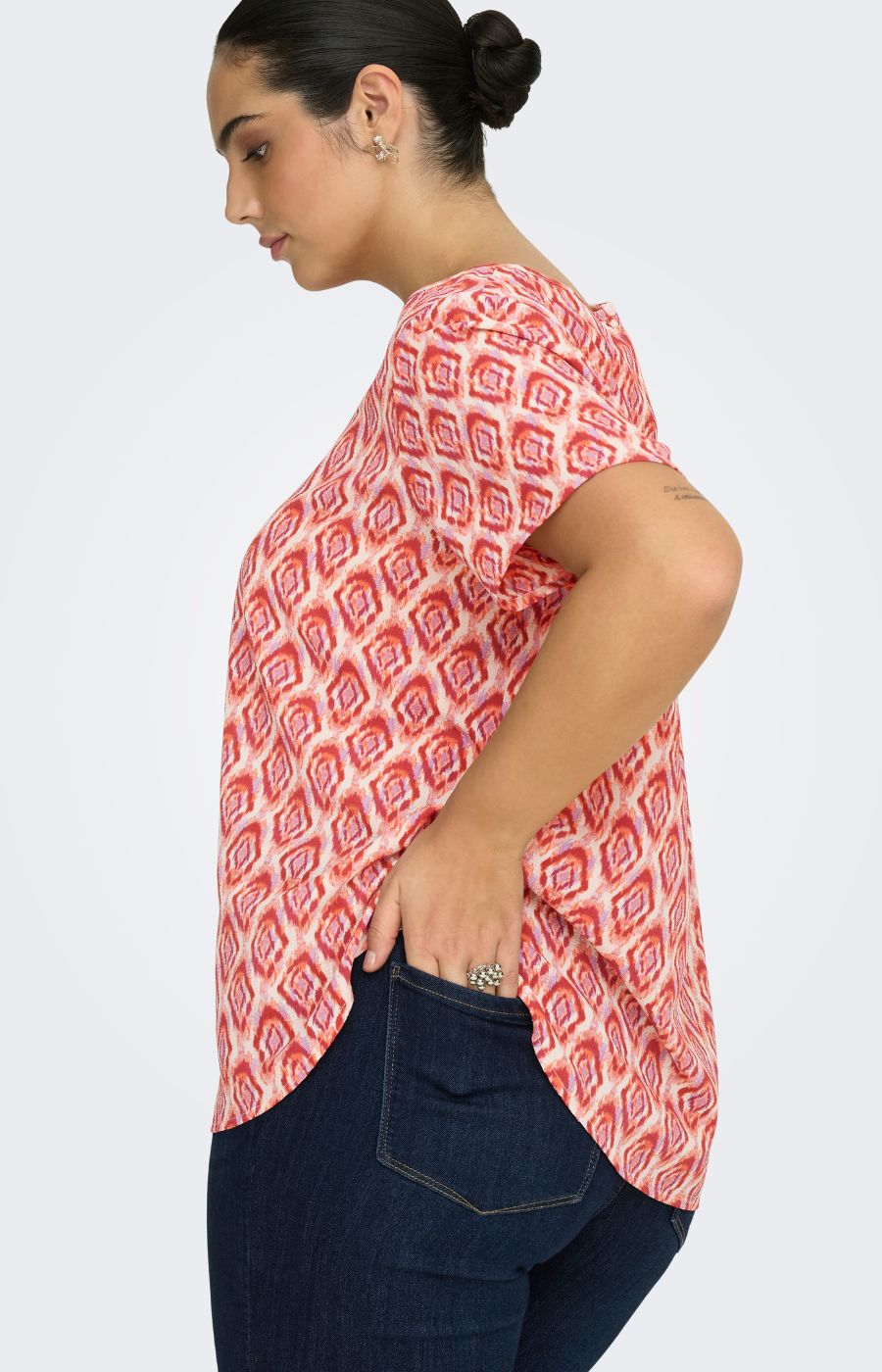 Only Carmakoma Vica Blouse in Warm Tiles 