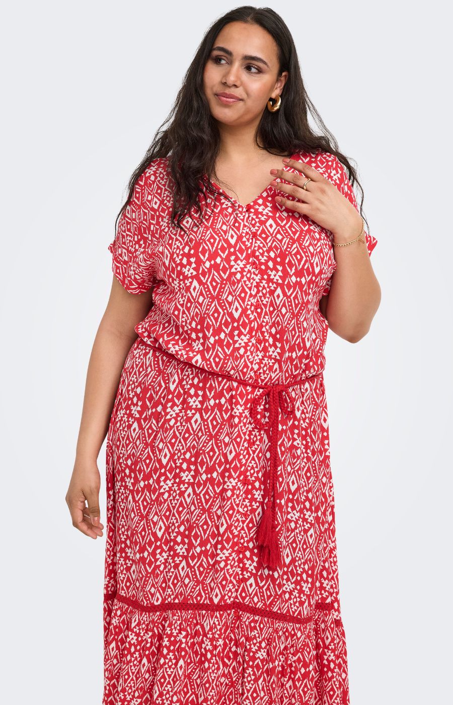 Only Carmakoma Viwi Dress in Red 