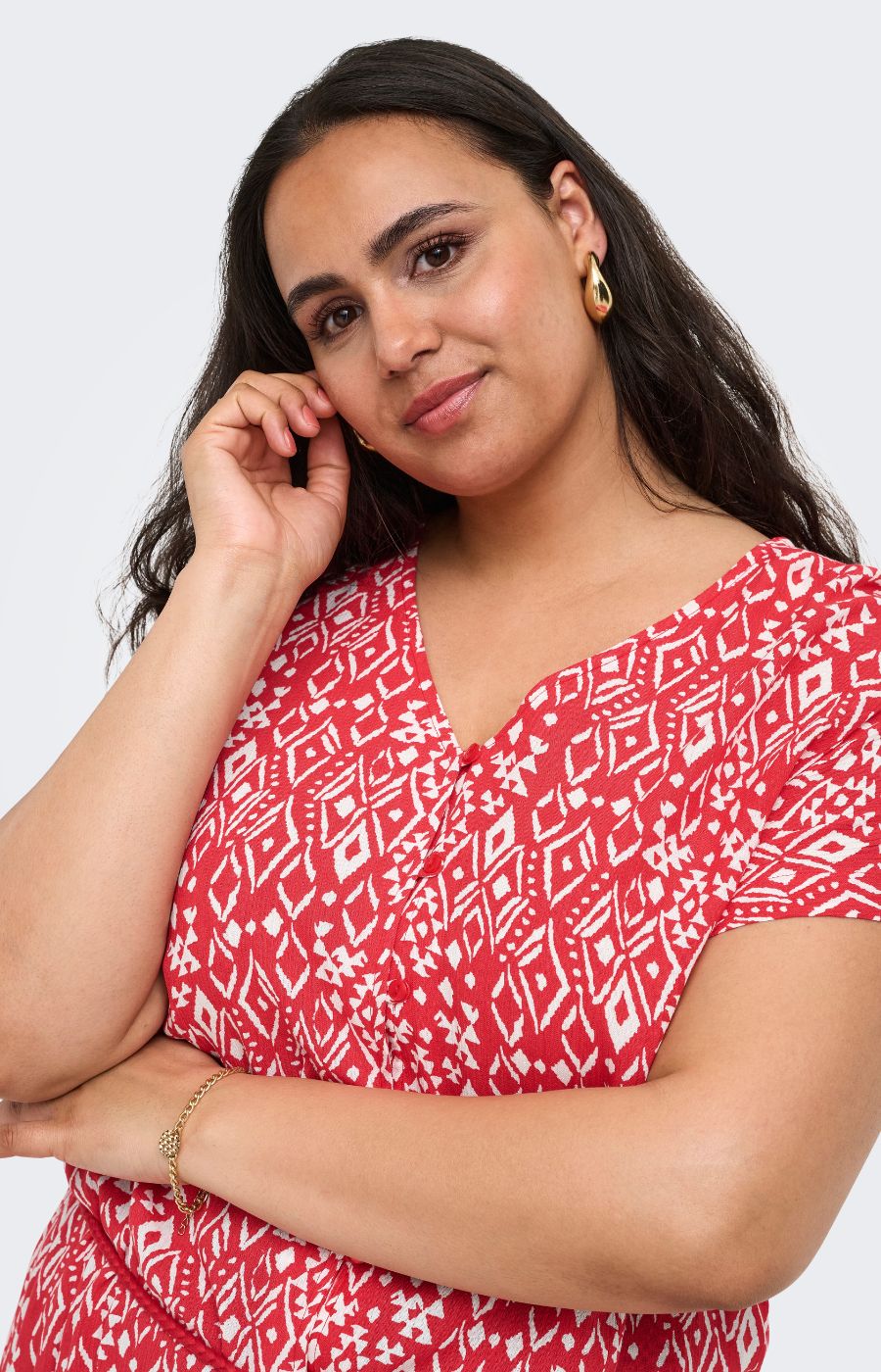 Only Carmakoma Viwi Dress in Red 