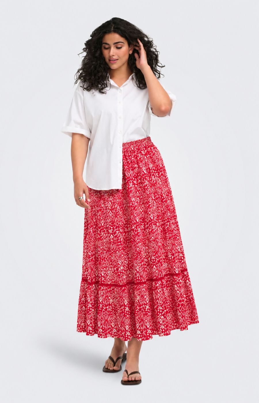 Only Carmakoma Viwi Skirt in Red 