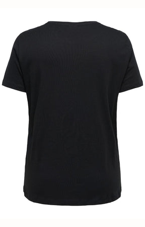 Only Carmakoma X-Mas Candy Cane T-Shirt in Black