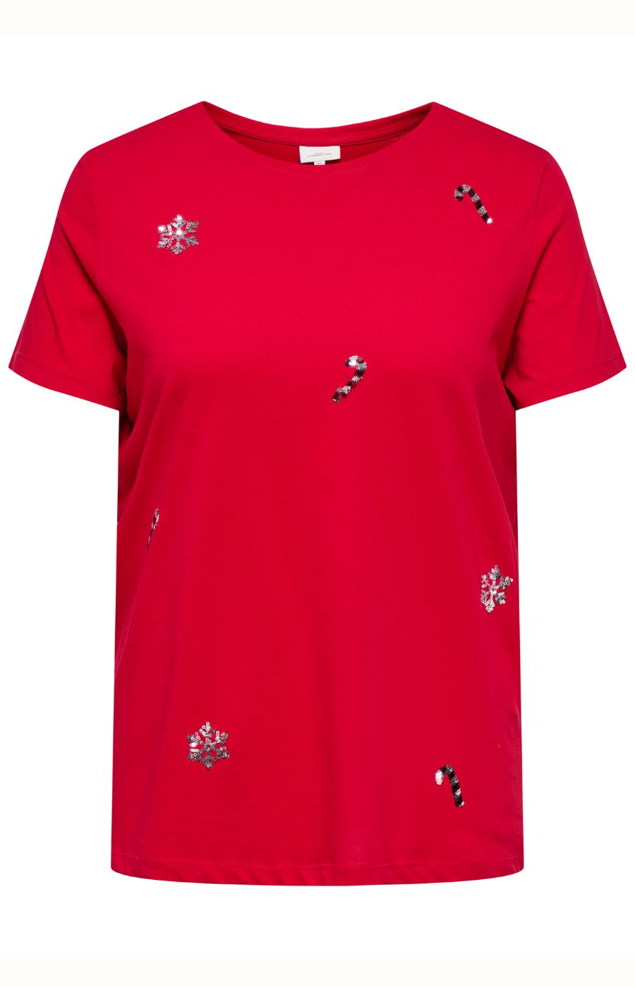 Only Carmakoma X-Mas Candy Cane T-Shirt in Red