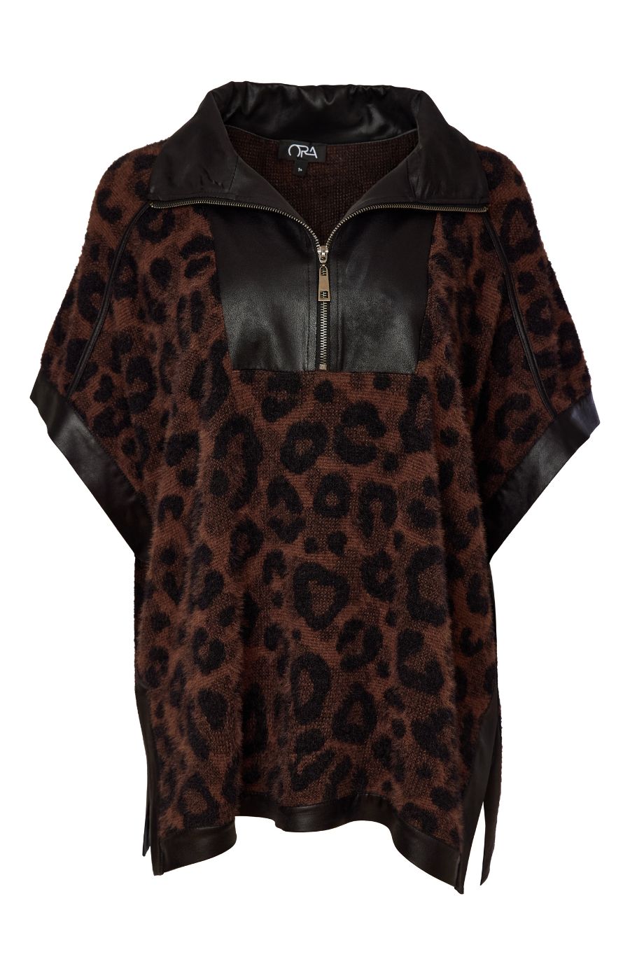 Ora 1/2 Zip Top in Leopard Print 