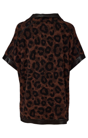 Ora 1/2 Zip Top in Leopard Print 