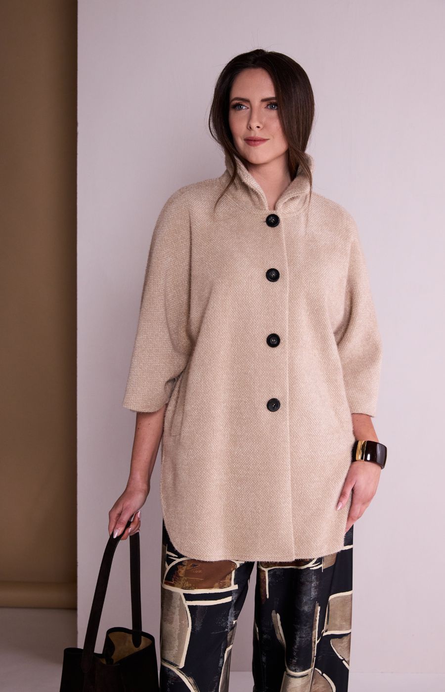 Ora 3/4 Sleeve Jacket in Beige 