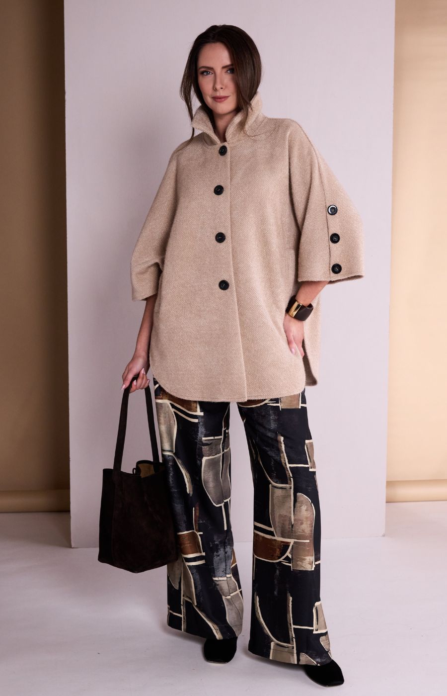 Ora 3/4 Sleeve Jacket in Beige 