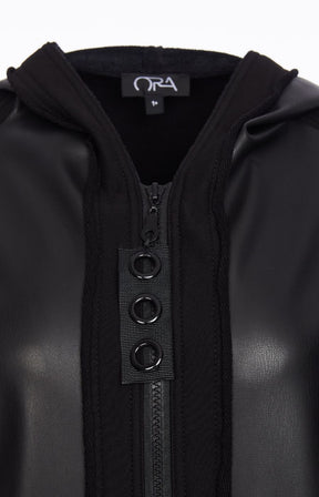 Ora Black Leatherette Jacket