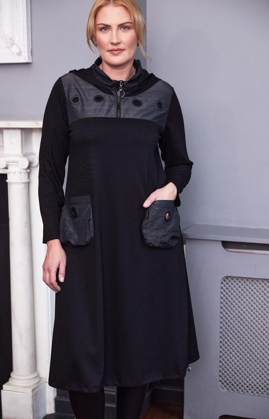 Ora Black and Grey Dress