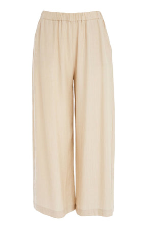 Ora Crinkle Trousers in Beige 