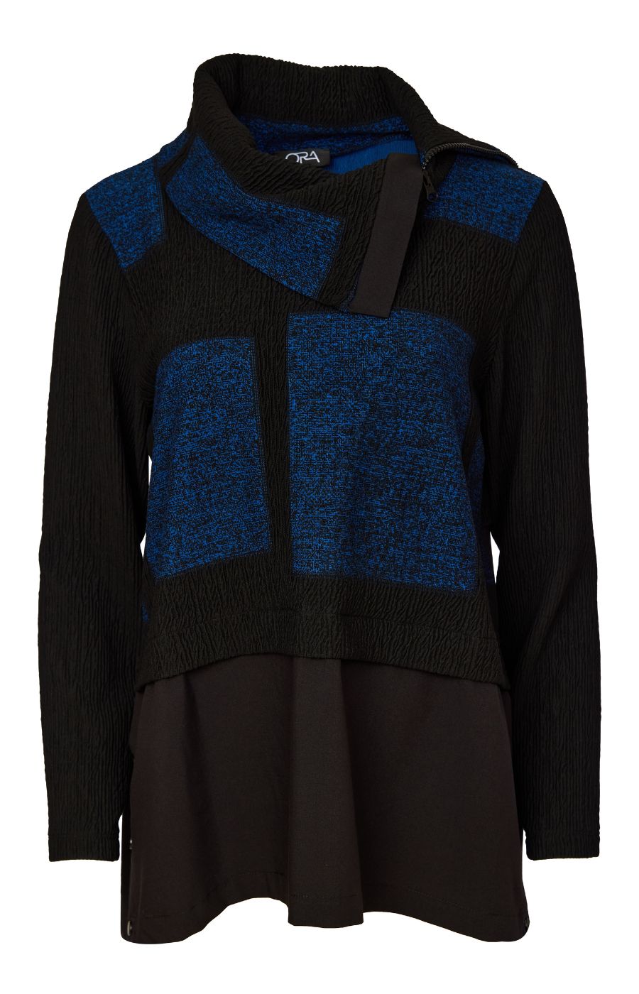 Ora Funnel Neck Top in Blue 