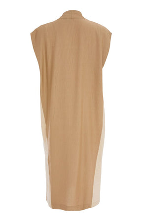 Ora Longline Waistcoat in Beige 