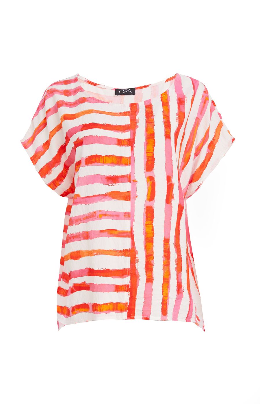 Ora Pink and Orange Stripe Top 