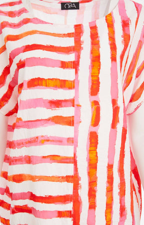 Ora Pink and Orange Stripe Top 