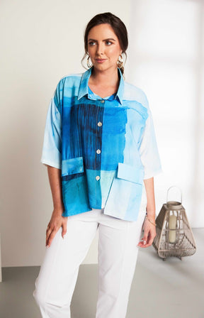 Ora Pocket Shirt in Blue 