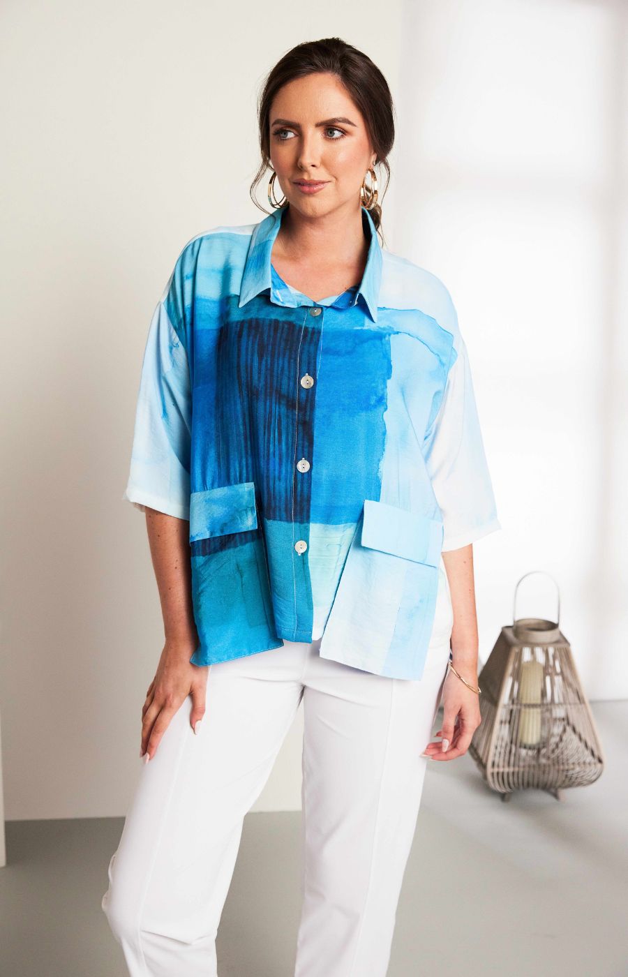 Ora Pocket Shirt in Blue 