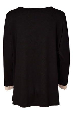 Ora Scribble Pocket Top in Black 