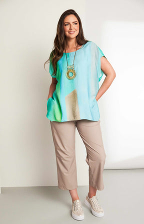 Ora Straight Leg Trousers in Beige 