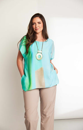 Ora Top in Turquoise 