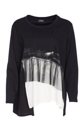 Ora Top with Mesh Frill