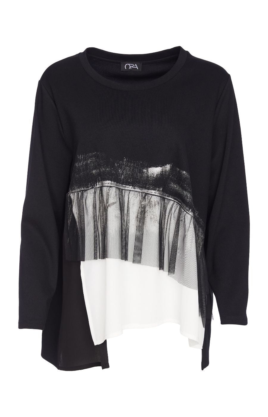 Ora Top with Mesh Frill