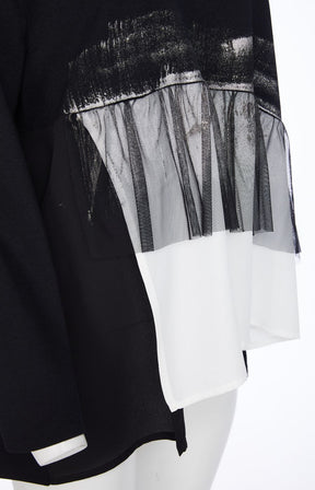 Ora Top with Mesh Frill