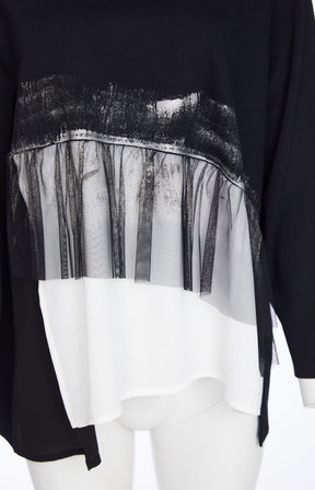 Ora Top with Mesh Frill