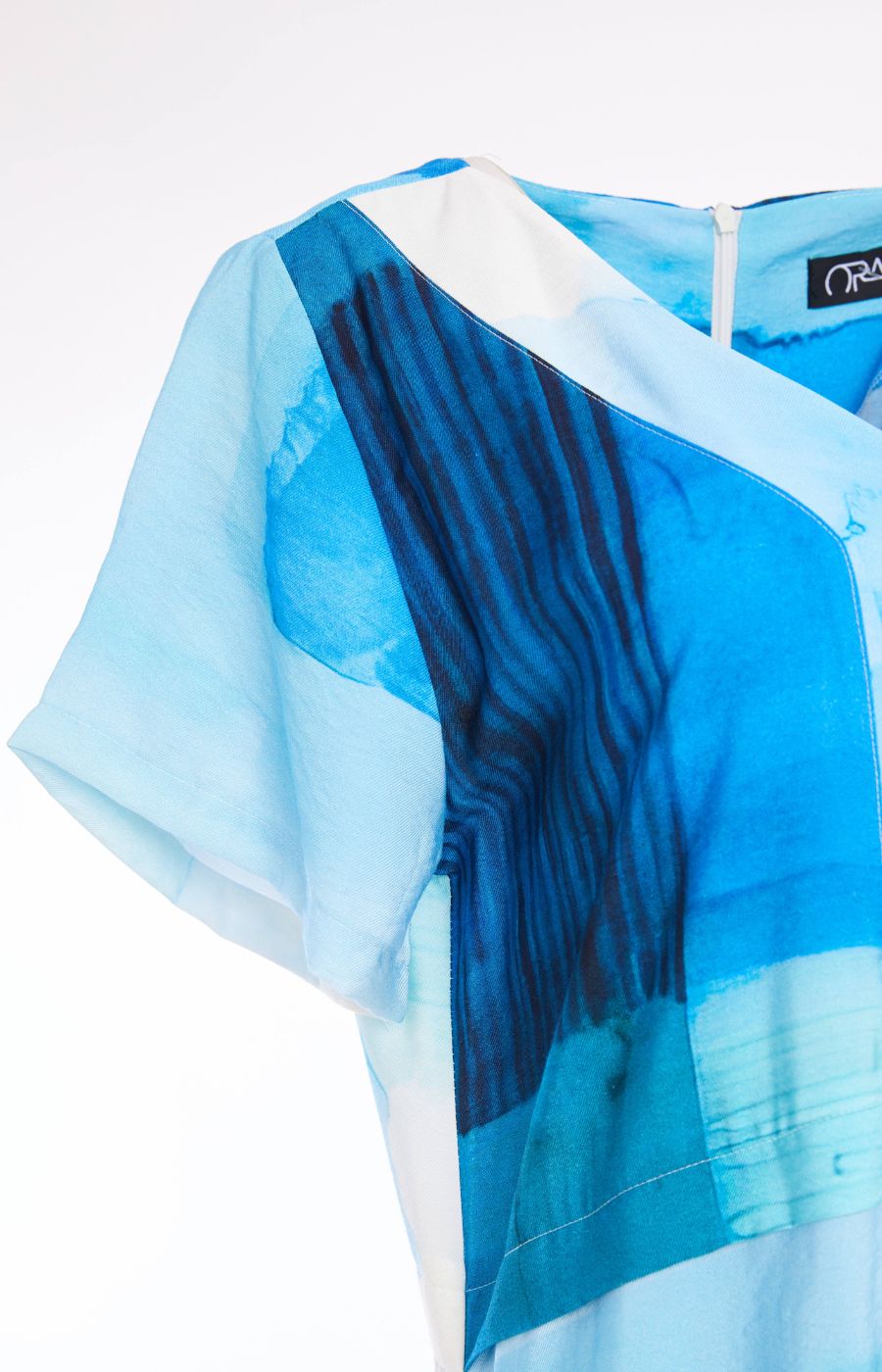 Ora V Neck Dress in Blue 