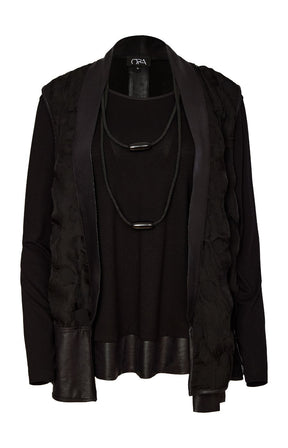 Ora Waistcoat With Long Sleeve Top in Black 
