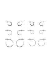 Pieces Diona 6 Pack Hoop Earrings in Silver