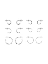 Pieces Diona 6 Pack Hoop Earrings in Silver