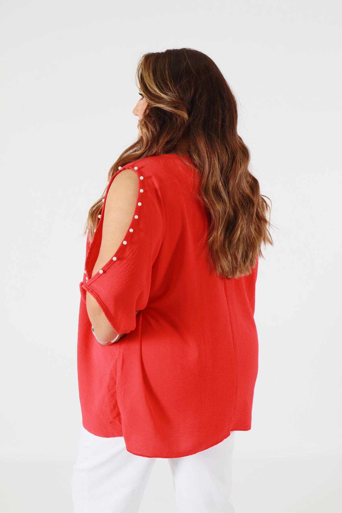 Pearl Blouse in Red