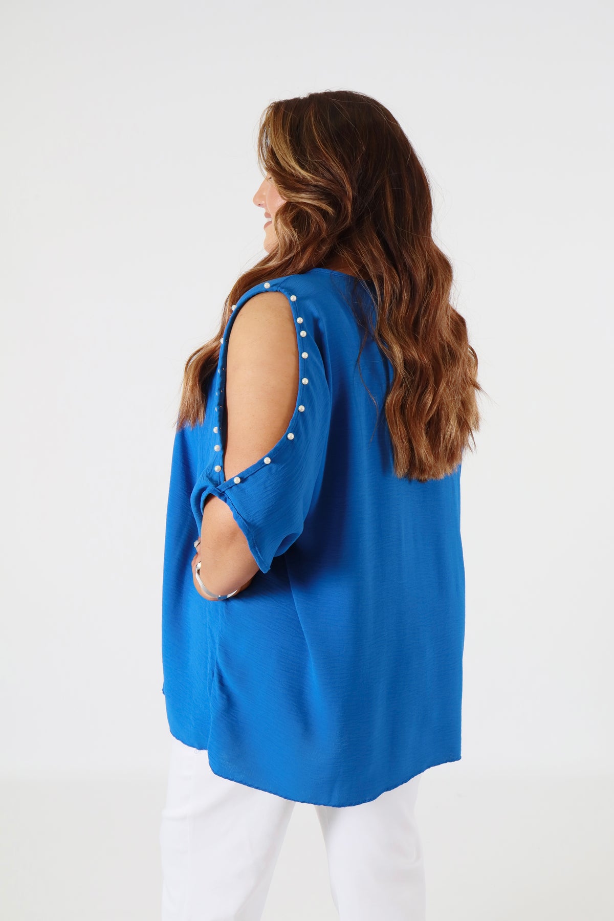 Pearl Blouse in Royal Blue