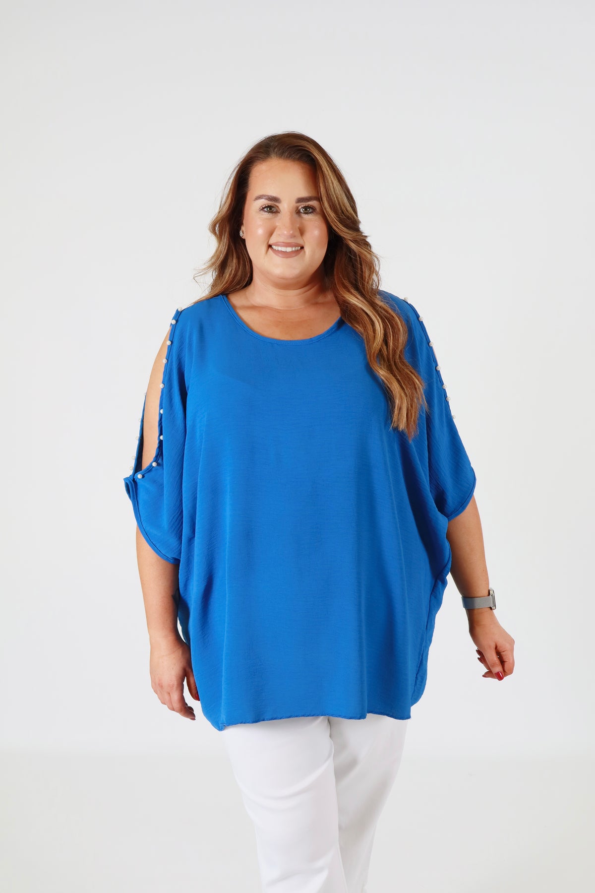 Pearl Blouse in Royal Blue