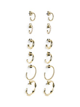 Pieces Diona 6 Pack Hoop Earrings in Gold 