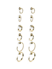 Pieces Diona 6 Pack Hoop Earrings in Gold 