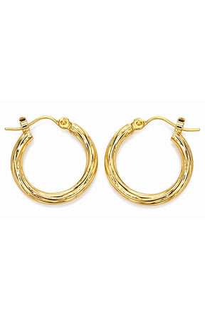 Pieces Tulle Hoop Earrings in Gold 