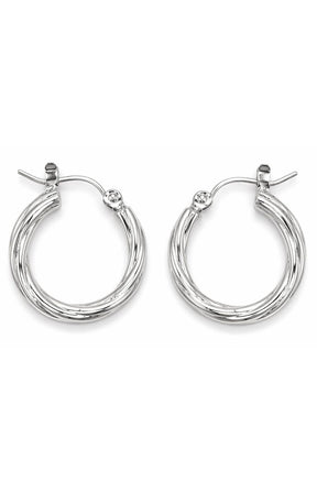 Pieces Tulle Hoop Earrings in Silver 