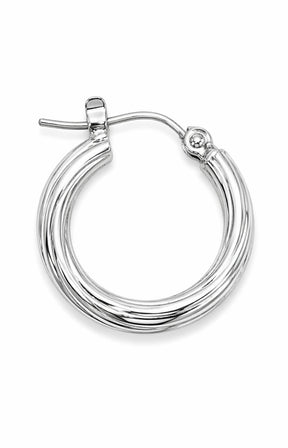 Pieces Tulle Hoop Earrings in Silver 