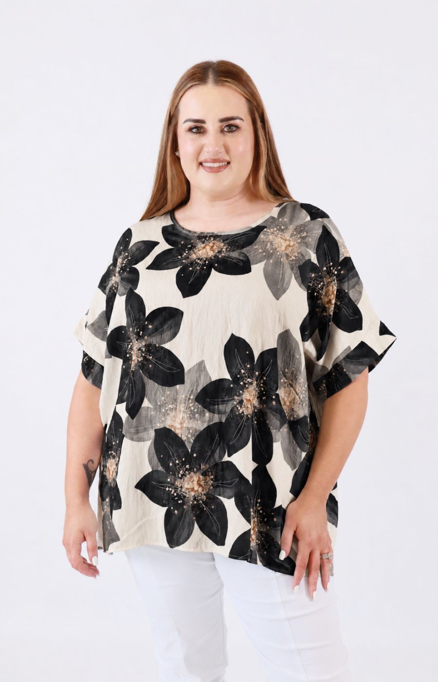 Posey Floral Blouse in Black 