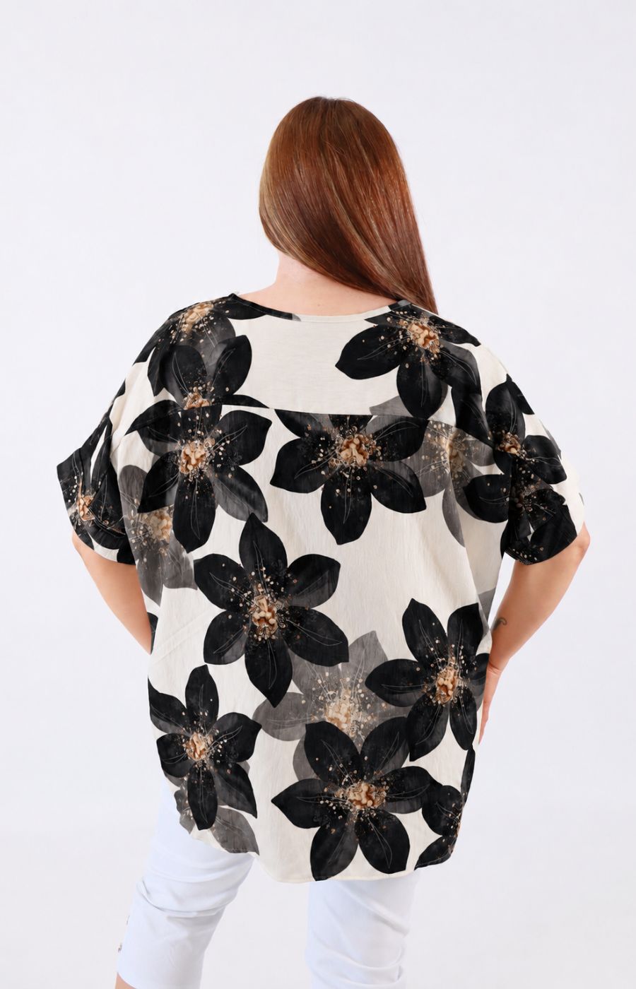 Posey Floral Blouse in Black 
