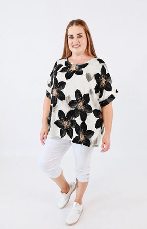 Posey Floral Blouse in Black 