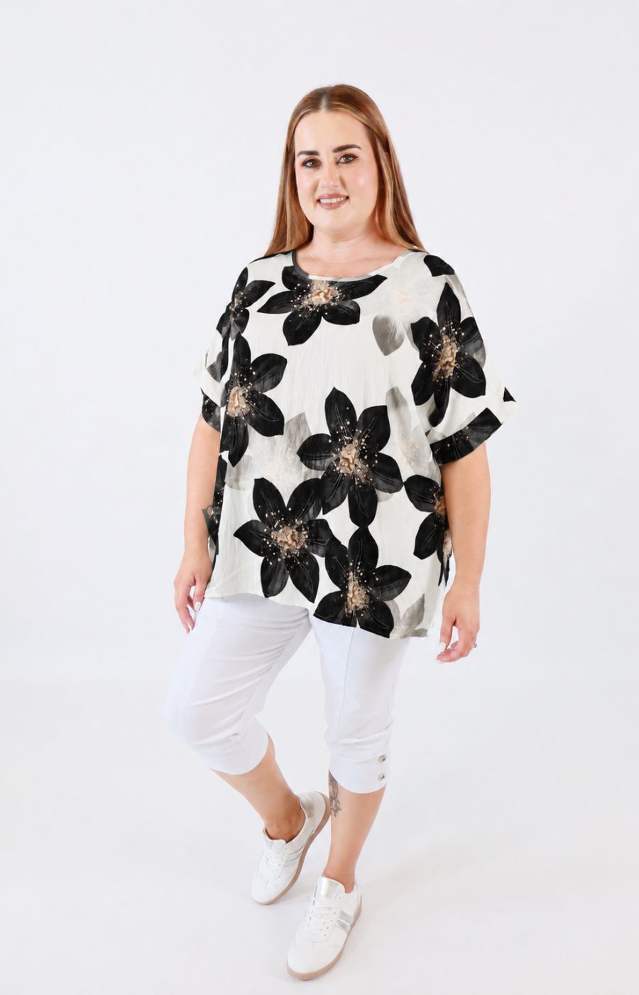 Posey Floral Blouse in Black 