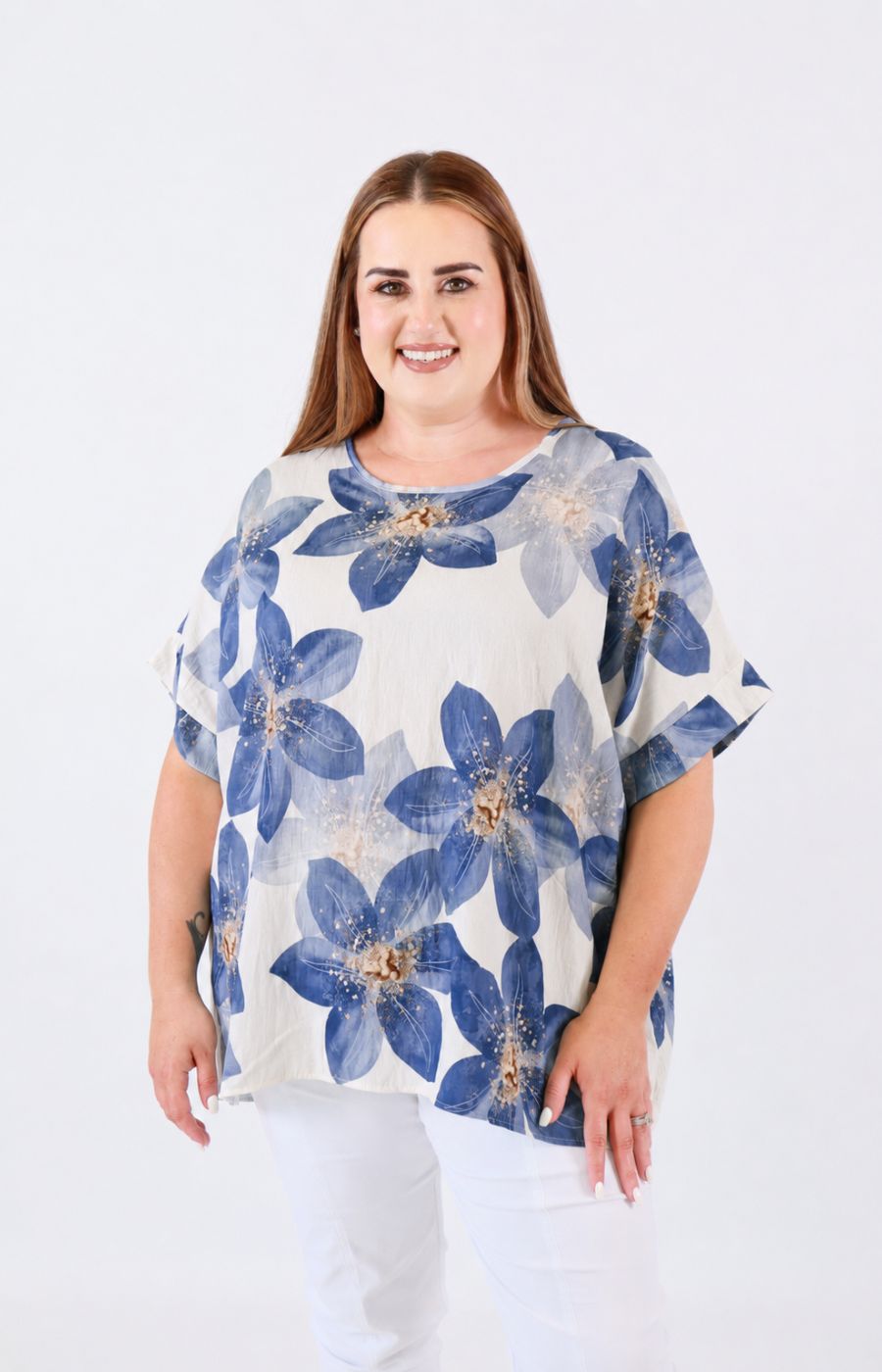 Posey Floral Blouse in Blue 
