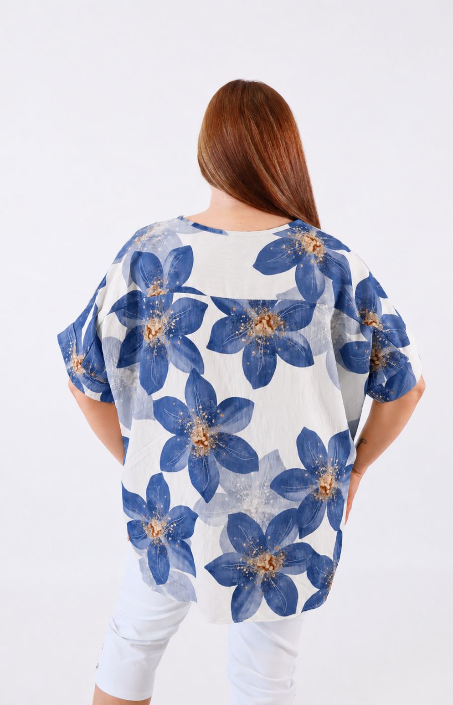 Posey Floral Blouse in Blue 