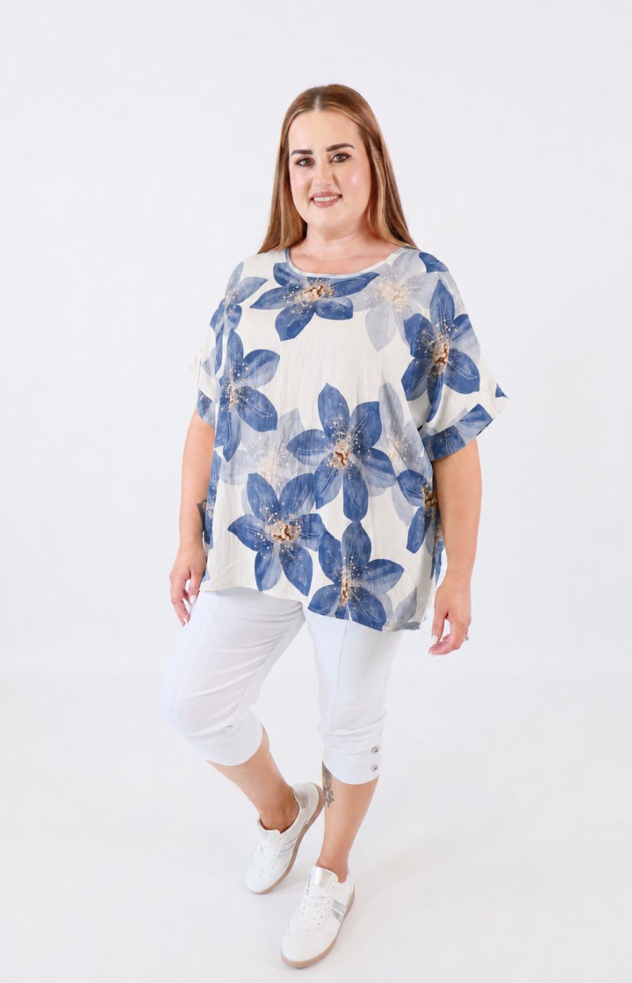 Posey Floral Blouse in Blue 