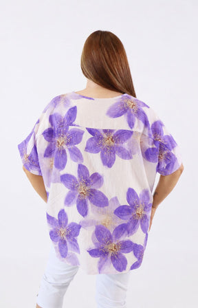 Posey Floral Blouse in Purple 