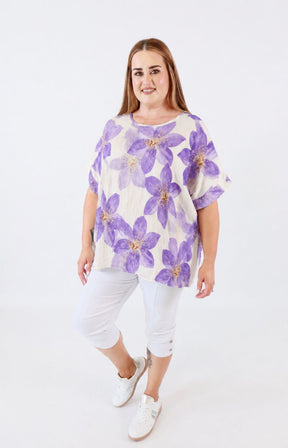 Posey Floral Blouse in Purple 